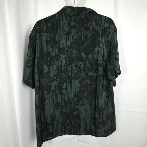 VTG Island Tropics Mens Large Greenish Gray Hawaiian Tropical Button Down Shirt - Picture 4 of 7